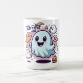 かわいいハロウィンのおばけ隊と仲間たち コーヒーマグカップ (中央)