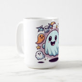 かわいいハロウィンのおばけ隊と仲間たち コーヒーマグカップ (正面左)