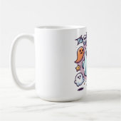 かわいいハロウィンのおばけ隊と仲間たち コーヒーマグカップ (左)