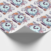 かわいいハロウィンのおばけ隊と仲間たち ラッピングペーパー (角)