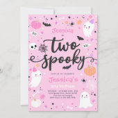 かわいいハロウィンのおばけ2歳の誕生日パーティー 招待状 (正面)