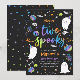 かわいいハロウィンのおばけ2歳の誕生日パーティー 招待状