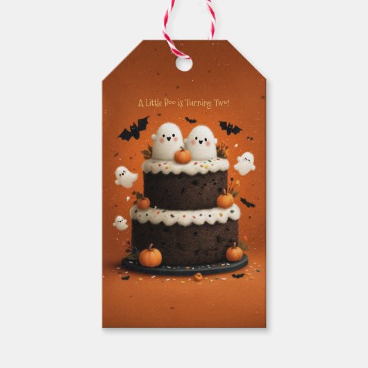 かわいいハロウィンのおばけ おさかなのブー ギフトタグ (正面)