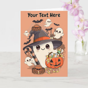 かわいいハロウィンのおばけ かわいいスタイル カード