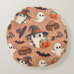 かわいいハロウィンのおばけ かわいいスタイル ラウンドクッション