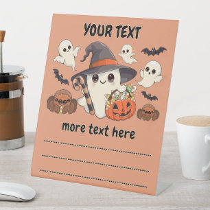 かわいいハロウィンのおばけ かわいいスタイル 台座サイン