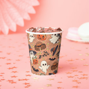 かわいいハロウィンのおばけ かわいいスタイル 紙コップ