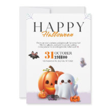 かわいいハロウィンのおばけ オレンジのパンプキン クモ