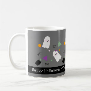 かわいいハロウィンのおばけ カラフル コンフェッティ ミックス コーヒーマグカップ