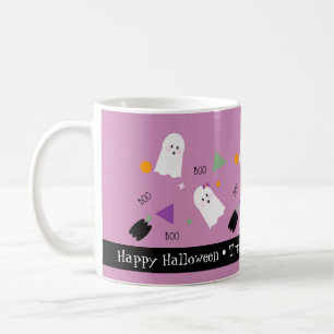 かわいいハロウィンのおばけ カラフル コンフェッティ ミックス コーヒーマグカップ