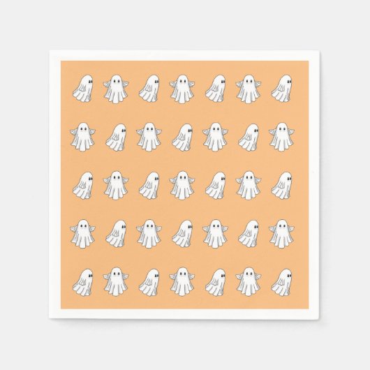 かわいいハロウィンのおばけ スタンダードカクテルナプキン (正面)
