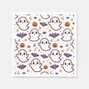 かわいいハロウィンのおばけ スタンダードカクテルナプキン