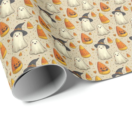 かわいいハロウィンのおばけ  ラッピングペーパー (ロールコーナー)
