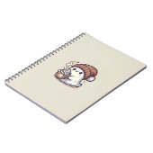 かわいいハロウィンのおばけ 秋のビーニーとホットココア ノートブック (左側)