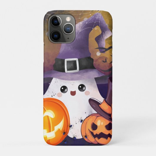 かわいいハロウィンのおばけ:魔女の帽子とカボチャ Case-Mate iPhoneケース (裏)