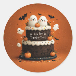 かわいいハロウィンのおばけ A Little Boo ラウンドシール