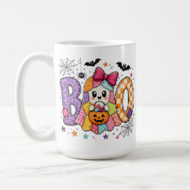 かわいいハロウィンのおばけ BOO 水彩 キッズ サブリメ コーヒーマグカップ
