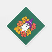 かわいいハロウィンのお化けの花輪 スタンダードランチョンナプキン (角)