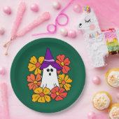 かわいいハロウィンのお化けの花輪  ペーパープレート (パーティー)