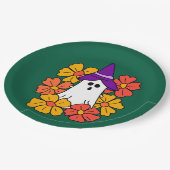 かわいいハロウィンのお化けの花輪  ペーパープレート (アングル)