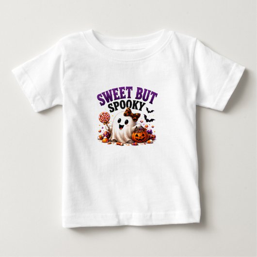 👻 かわいいハロウィンのお菓子のフレーズ 🍭 ベビーTシャツ (正面)