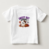 👻 かわいいハロウィンのお菓子のフレーズ 🍭 ベビーTシャツ (裏面)
