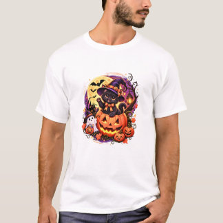 かわいいハロウィンのかぼちゃのスプーキーシャツ Tシャツ