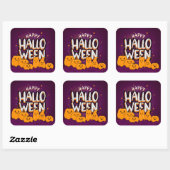 かわいいハロウィンのかぼちゃの子供たちの幸せなハロウィーン スクエアシール (シート)