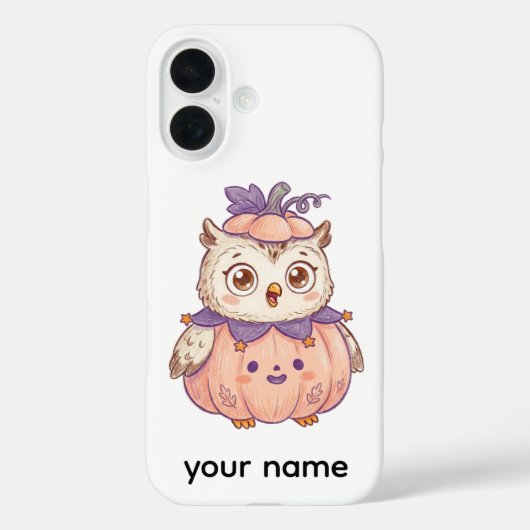 かわいいハロウィンのかぼちゃフクロウのカスタムiPhoneケース Case-Mate iPhoneケース (裏面)