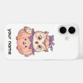 かわいいハロウィンのかぼちゃフクロウのカスタムiPhoneケース Case-Mate iPhoneケース (裏面 (横))