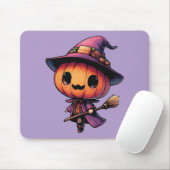かわいいハロウィンのかぼちゃ魔女 マウスパッド (マウス)