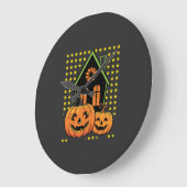 かわいいハロウィンのかぼちゃ 幽霊の館 星 ラージ壁時計 (傾斜)