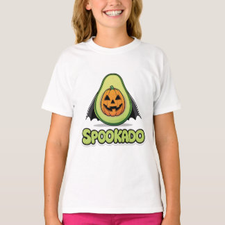 かわいいハロウィンのアボカド吸血鬼パンプキン Spookado Tシャツ