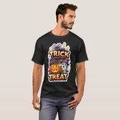 かわいいハロウィンのイラストの幽霊のかぼちゃ Tシャツ (正面フル)