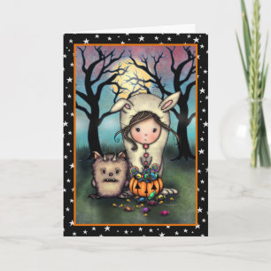 かわいいハロウィンのイラスト「トリックオアトリート」 カード