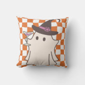 かわいいハロウィンのウェーブ背景 クッション (正面)