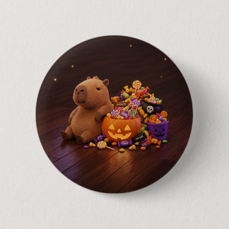 かわいいハロウィンのカピバラお菓子ボタン ピン