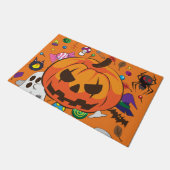 かわいいハロウィンのカボチャとお化け ドアマット (アングル)