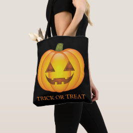 かわいいハロウィンのカボチャとトリック・オア・トリートのテキスト トートバッグ