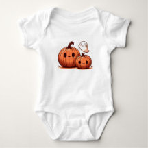かわいいハロウィンのカボチャと水彩の幽霊