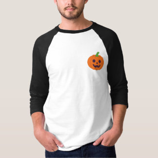 かわいいハロウィンのカボチャと黒猫のパターン Tシャツ