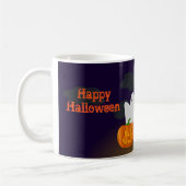 かわいいハロウィンのカボチャと黒猫 コーヒーマグカップ (左)