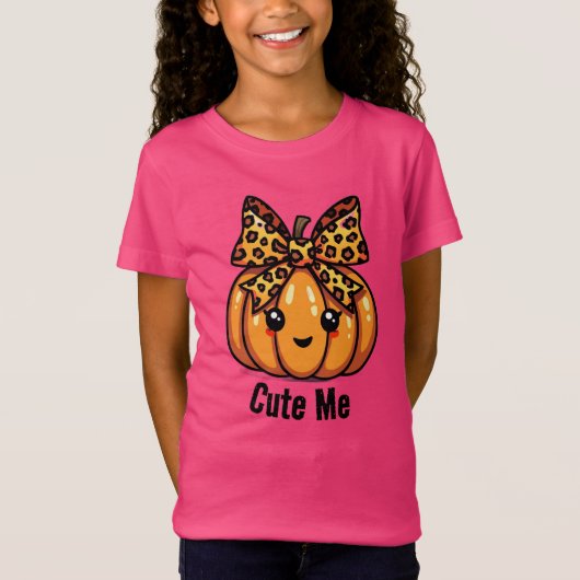 かわいいハロウィンのカボチャの女の子 Tシャツ (正面)