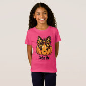 かわいいハロウィンのカボチャの女の子 Tシャツ (正面フル)
