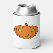 かわいいハロウィンのカボチャの笑顔 缶クーラー (缶正面)
