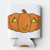 かわいいハロウィンのカボチャの笑顔 缶クーラー (裏面)