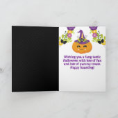 かわいいハロウィンのカボチャの花のグリーティング カード (内部)