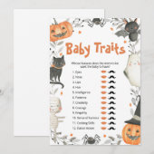 かわいいハロウィンのカボチャの赤ちゃんの特徴シャワーゲーム 招待状 (正面/裏面)