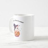 かわいいハロウィンのカボチャの魔女ネコ コーヒーマグカップ (正面左)