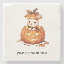 かわいいハロウィンのカボチャウサギ - あたたかい秋のうさぎアート